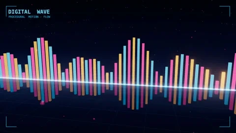 Digital wave glowing equaliser bars Video stock 339994028