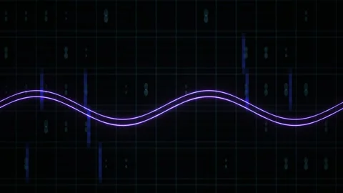 Digital wave graph on black background. Stock Footage 340015430