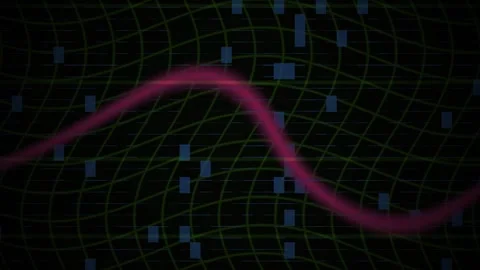 Digital wave graph with grid background. Stock Footage 340015406