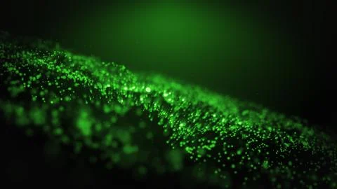 Digital Wave Green Particles Form For Digital Stock Illustration