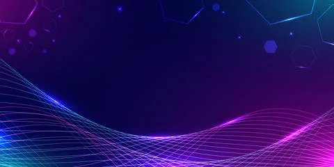 Digital wave illustration with light dots and lines. Represents data flow, .. Illustrazione stock