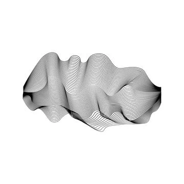 Digital wave interference creating abstract sound waves concept Stock Illustration