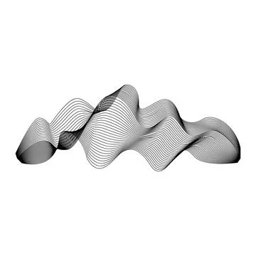 Digital wave interference pattern creating abstract lines Stock Illustration