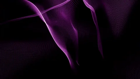 Digital wave with many dots and particles. Abstract dynamic wave background.  Stock Footage 259801689