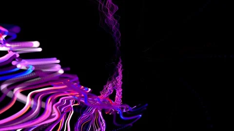 Digital wave with many dots and particles. Abstract dynamic wave background. Stock Footage 337913508