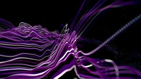 Digital wave with many dots and particles. Abstract dynamic wave background. Stock Footage 337913509