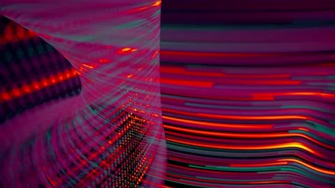 Digital wave with many dots and particles. Abstract dynamic wave background. Stock Footage 337913593