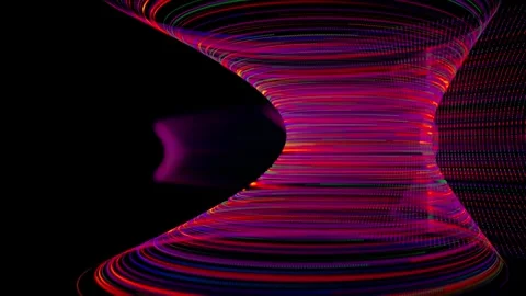 Digital wave with many dots and particles. Abstract dynamic wave background. Stock Footage 337913606