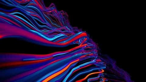 Digital wave with many dots and particles. Abstract dynamic wave background. Stock Footage 337913691