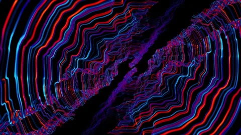 Digital wave with many dots and particles. Abstract dynamic wave background. Stock Footage 337913755