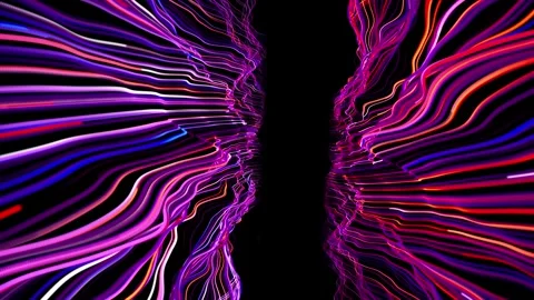 Digital wave with many dots and particles. Abstract dynamic wave background. Stock Footage 337913806