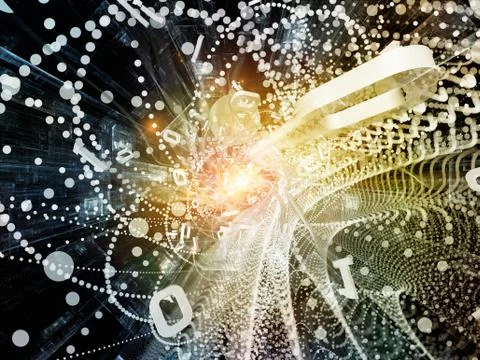 Digital Wave Particle Stock Illustration