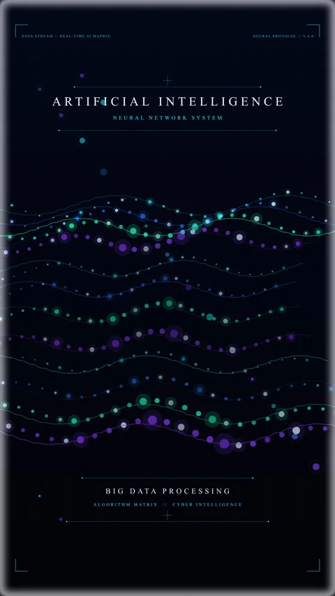 Digital wave particle loop animation motion graphic technology blue Stock Footage 347052260