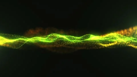 Digital wave of particles and dots, futuristic cyber background. Stock Footage 307502505