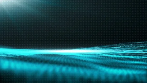 Digital wave particles flow abstract cyber space environment background Stock Footage 85416857