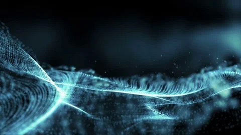 Digital Wave particles Flow Background Stock Footage 71119522