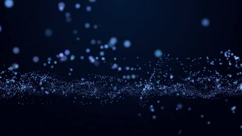 Digital Wave Particles Flow, Blue In Colour Stockbeeldmateriaal 238016894