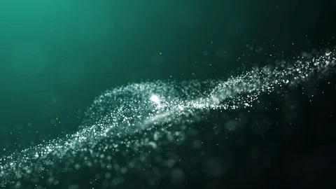 Digital Wave Particles Flow, Green In Colour Stock Footage 124961919
