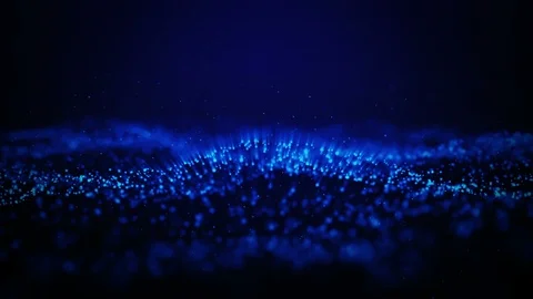 Digital wave particles form for digital background Video stock 88709170