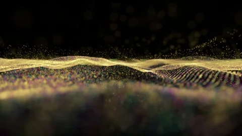 Digital wave particles form for digital background Stock Footage 90295224
