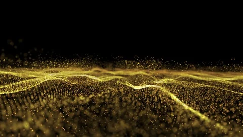 Digital wave particles form for digital background Stock Footage 92027447