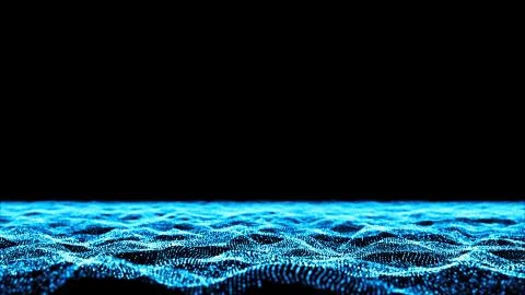 Digital wave particles form for digital background. 3d render Stock Illustration