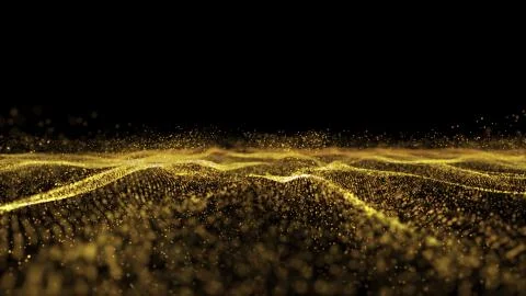 Digital wave particles form for digital background Stock Photos