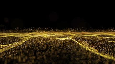 Digital wave particles form for digital background Stock Photos