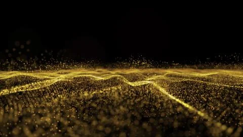 Digital wave particles form for digital background Stock Photos