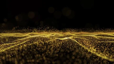 Digital wave particles form for digital background Stock Photos