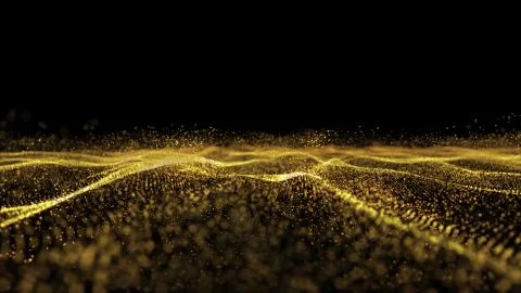 Digital wave particles form for digital background Stock Photos