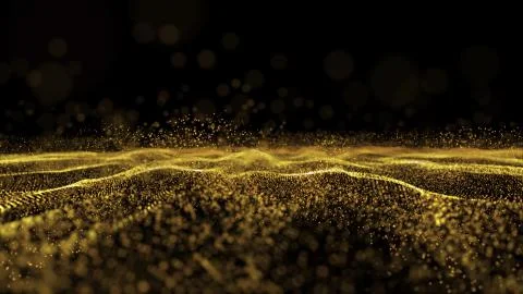 Digital wave particles form for digital background Stock Photos