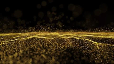 Digital wave particles form for digital background Stock Photos