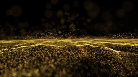 Digital wave particles form for digital background Stock Photos