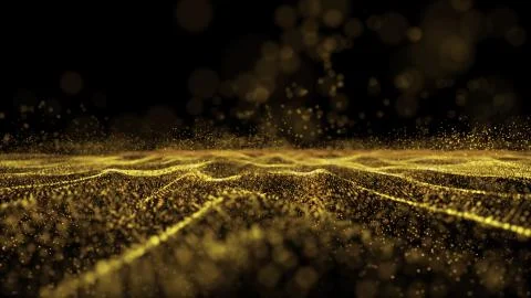 Digital wave particles form for digital background Stock Photos