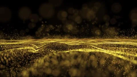Digital wave particles form for digital background Stock Photos