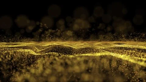 Digital wave particles form for digital background Stock Photos