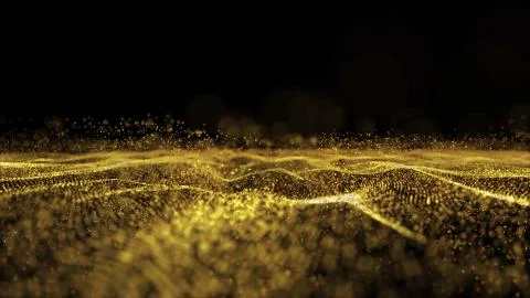Digital wave particles form for digital background Stock Photos