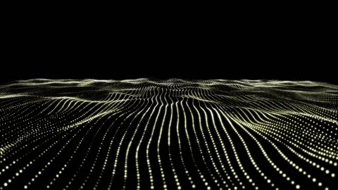 Digital Wave Particles Form Stock Footage 132930890