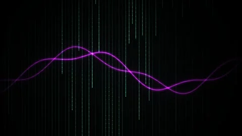 Digital wave pattern on black background. Stock Footage 334519668