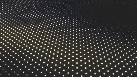 Digital wave pattern forming with abstract glowing dots on a dark background Stock Illustration