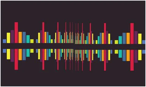 Digital wave of sign make an abstract design on black background Stock Illustration