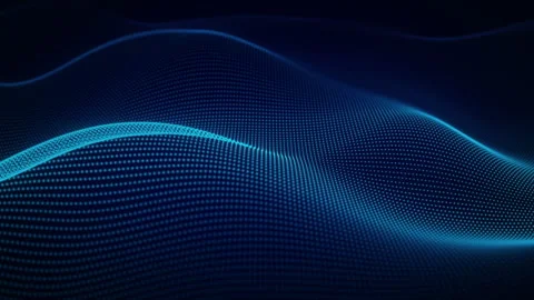 Digital Wave Technology Background Blue Dots Looping Motion Animation Stock Footage 280328471