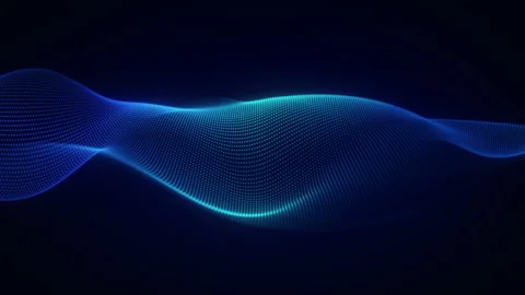 Digital Wave Technology Background Blue Dots Looping Motion Animation Stock Footage 281084452
