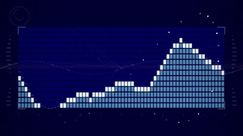 Digital Waveform Data Visualization | Blue Abstract Technology Background Stock Footage 347562495