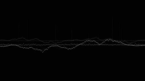 Digital waveform equalizer HUD in black background Stock Footage 205405162