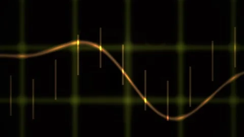 Digital waveform graphics with red circles. Stock Footage 335108200