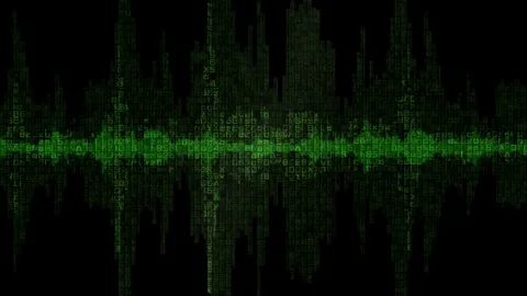 Digital Waveform Green Background v1 Stock Footage 81401240