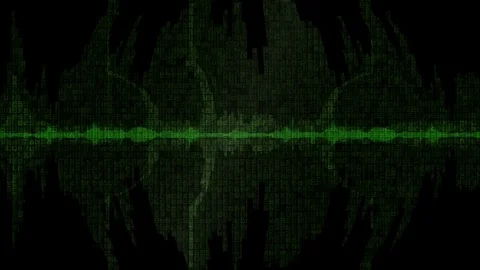 Digital Waveform Green Background v10 Stock Footage 81402852