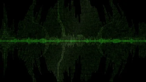 Digital Waveform Green Background v11 Stock Footage 81403045